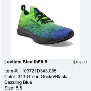 NWT Brooks 2022 Limited Edition Levitate Stealthfit 5 Sneakers- 2 Pairs